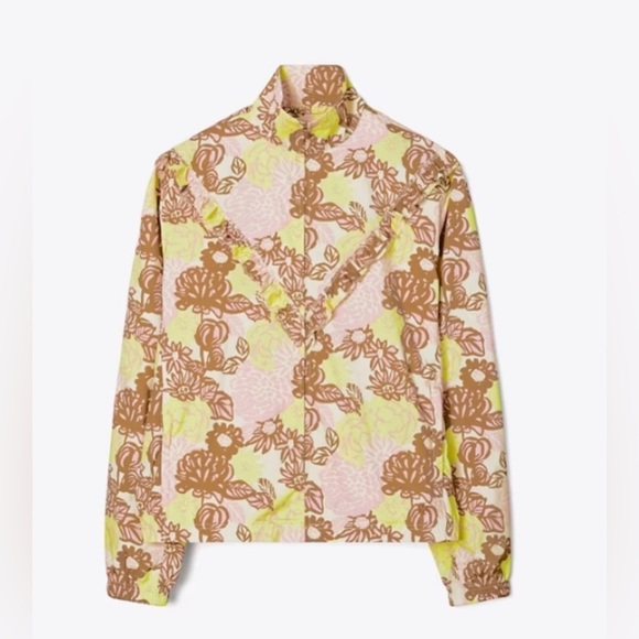 Tory Sport Jackets & Blazers - Tory Burch Sport French Cream RUFFLE WINDBREAKER Small